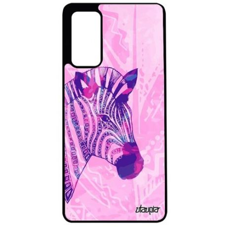 Противоударный чехол на // Samsung Galaxy S20FE // "Зебра" Стиль Zebra, Utaupia, розовый