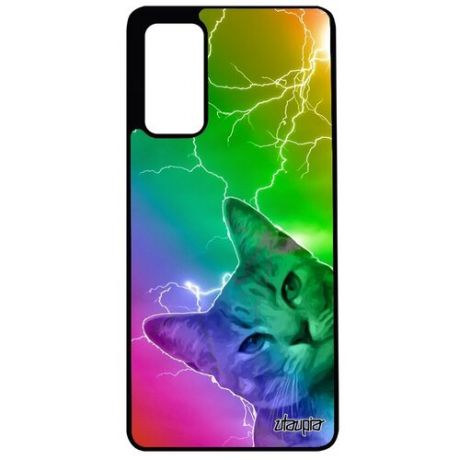 Защитный чехол для смартфона // Samsung Galaxy S20FE // "Котик" Глупый Cat, Utaupia, фуксия