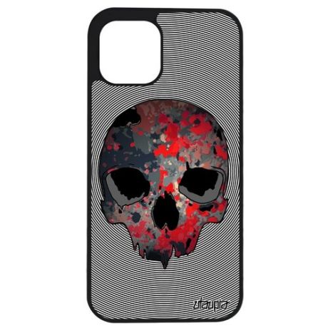 Красивый чехол для мобильного // Apple iPhone 12 Pro Max // "Череп" Кость Skull, Utaupia, фиолетовый