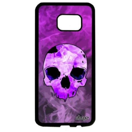 Противоударный чехол на телефон // Galaxy S7 Edge // "Череп" Skull Дизайн, Utaupia, фиолетовый
