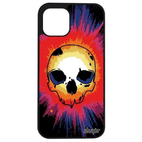 Ударопрочный чехол для мобильного // Apple iPhone 12 Mini // "Череп" Skull Хэллоуин, Utaupia, черный