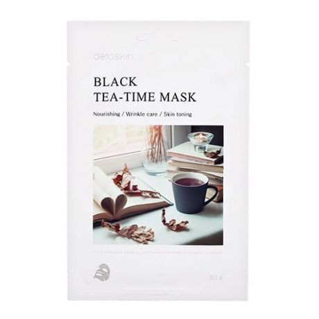 Detoskin Black Tea-Time Mask Тканевая маска с экстрактом черного чая, 5шт.