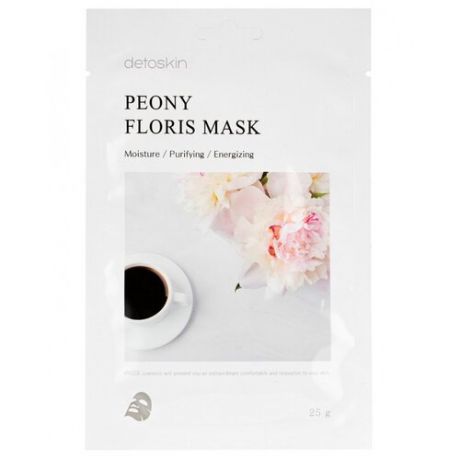 Detoskin Peony Floris Mask Тканевая маска цветочная с экстрактом пиона, 5шт.