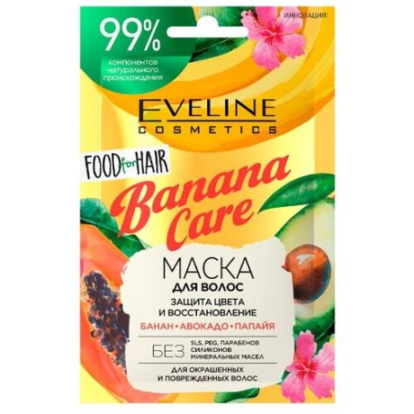 Маска для волос Eveline Cosmetics Banana Care Защита Цвета и Восстановление 20 мл