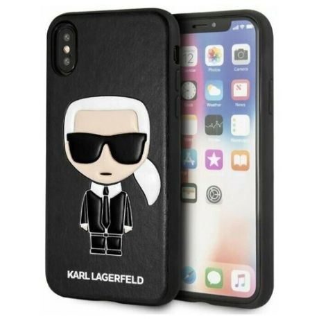 Чехол Karl Lagerfeld PU Leather Iconik (KLHCPXIKPUBK) для iPhone X/Xs (Black)