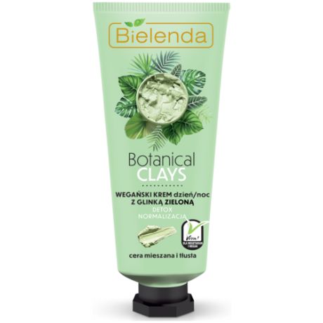 Bielenda Botanical Clays Vegan Face Cream with Green Clay day/night Крем для лица день/ночь с зеленой глиной, 50 мл