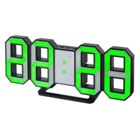 Часы с термометром Perfeo LUMINOUS (PF-663), черный/зеленый