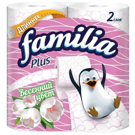 Туалетная бумага Familia Plus Весенний цвет двухслойная 8 рул.