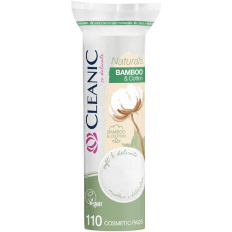 Ватные диски Cleanic Naturals Cotton&Bamboo, 110 шт.