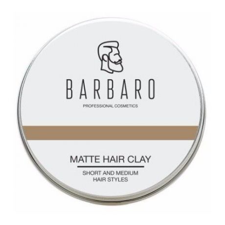 Barbaro Матовая глина для укладки волос, сильная фиксация, 60 г