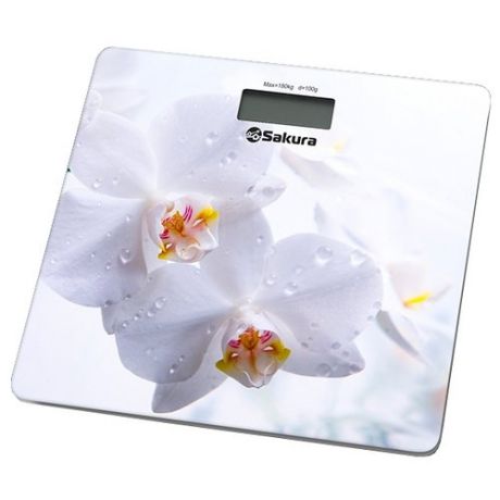 Весы электронные Sakura SA-5065WF белые орхидеи