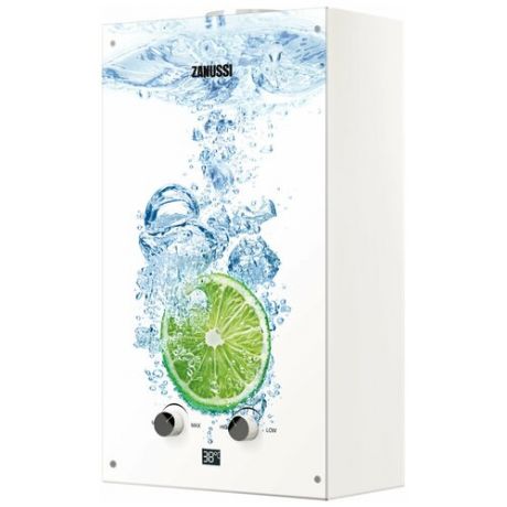 Проточный газовый водонагреватель Zanussi GWH 10 Fonte Glass Lime