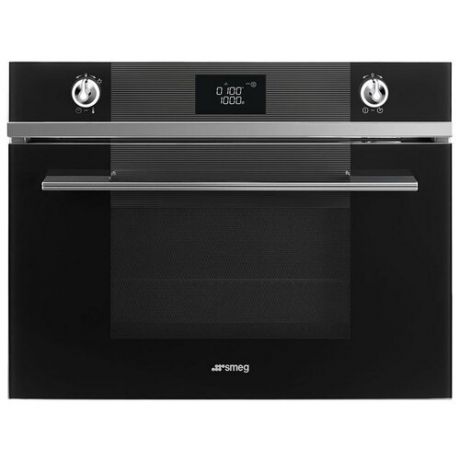 Компактный духовой шкаф, комбинированный с микроволновой печью, 60 см, Чёрный Smeg SF4102MCN
