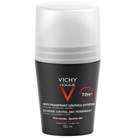 Дезодорант-антиперспирант ролик Vichy Homme против избыточного потоотделения 72 часа, 50 мл