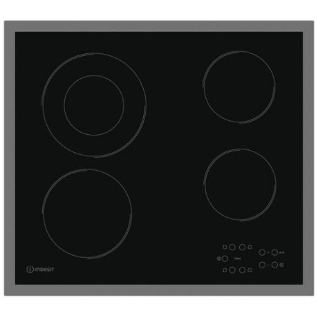 Электрическая варочная панель Indesit RI 261 X, цвет панели черный, цвет рамки серебристый