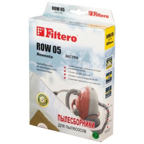 Пылесборник FILTERO ROW 05 экстра синтетические (2 шт.) для пылесосов Rowenta, Karcher, Thomas