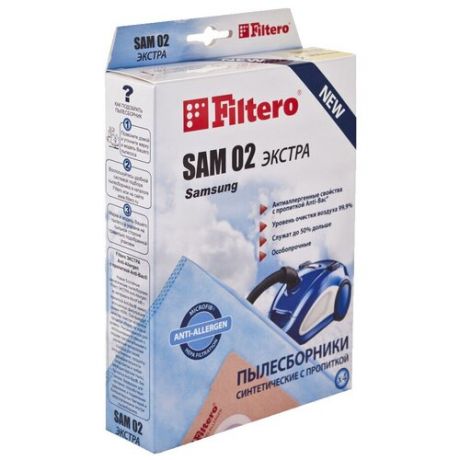 Filtero Мешки-пылесборники SAM 02 Экстра 4 шт.