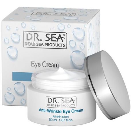 Крем Dr. Sea Anti-wrinkle eye cream омолаживающий с витамином B5 и минералами мертвого моря для кожи вокруг глаз, 50 мл