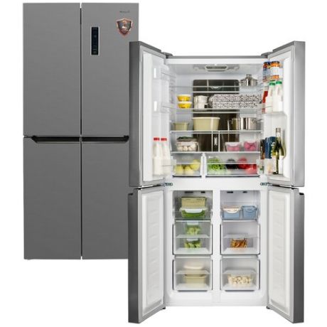 Холодильник Weissgauff WCD 486 NFX, серебристый