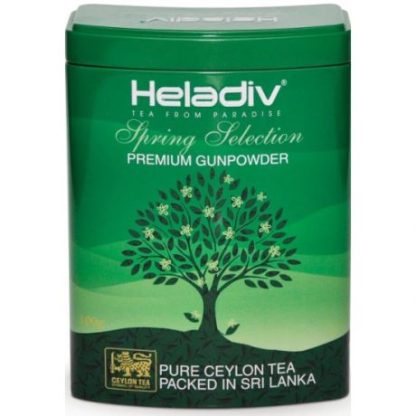 Чай зеленый листовой HELADIV SELECTION SPRING (GUNPOWDER) TIN 100 г