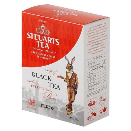Чай черный PEKOE black tea, STEUARTS, 250 г