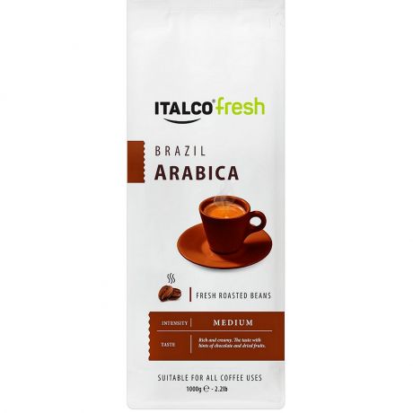 Кофе жареный в зернах Italco Arabica Brazil, 1000 г