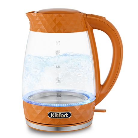 Чайник электрический Kitfort, оранжевый, KT-6123-4