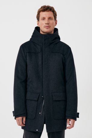 Finn-Flare технологичное утепленное мужское пальто с шерстью
