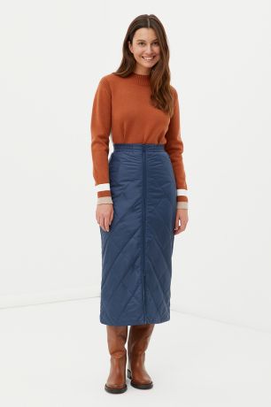 Finn-Flare утепленная стеганая юбка женская длины миди
