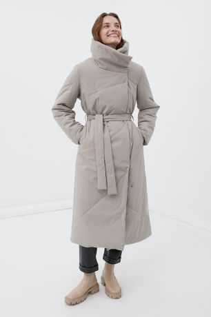 Finn-Flare утепленное пальто женское с высоким воротом