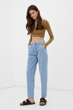 Finn-Flare джинсы женские tapered fit кроя багги