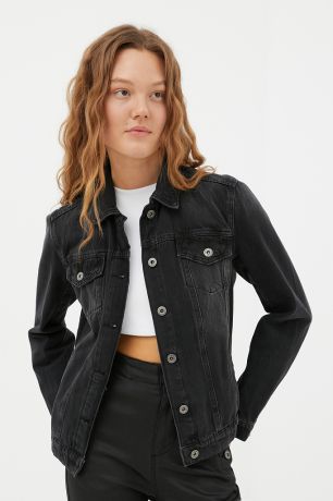 Finn-Flare джинсовая женская куртка прямого кроя