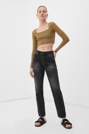 Finn-Flare классические женские прямые джинсы straight fit