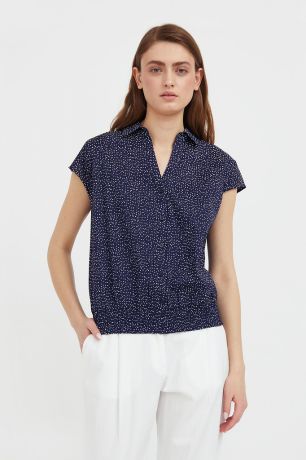 Finn-Flare хлопковая блузка с пестрым принтом