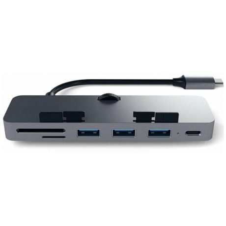 Док-станция Satechi Aluminum Type-C Clamp Hub Pro для iMac 2017 и старше (3xUSB 3.0, USB Type-C, SD, micro-SD), Серый ST-TCIMHM