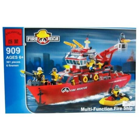 Конструктор Qman Fire Rescue 909 Пожарный корабль