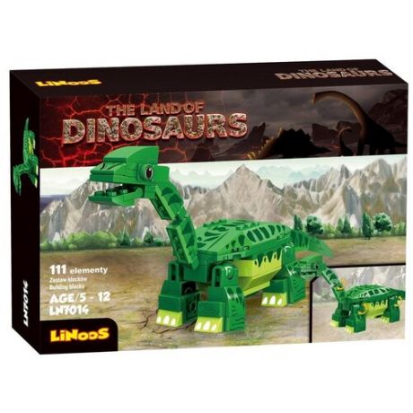 Конструктор LiNoos The land of Dinosaurs LN7014 Брахиозавр зеленый