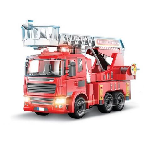 Конструктор Play Smart "Автомонтаж: Пожарная машина" со светом и звуком, серия "Спецавтомобиль", 105 деталей, спецтехника