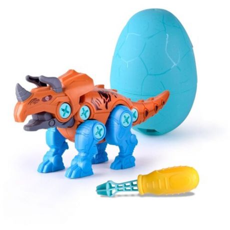 Конструктор с отвёрткой большой "Динозавр в яйце", винтовой, с подставкой