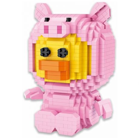Конструктор LOZ Утенок Салли в костюме розовой свинки 850 деталей NO. 9217 Pink Pig Sally iBlockFun Series
