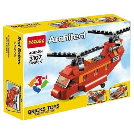Конструктор Jisi bricks (Decool) Architect 3107 Вертолет 3 в 1