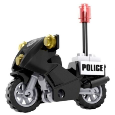 Детский блочный конструктор, полиция, мотоцикл, 25 деталей, 13 х 16 х 3 см.