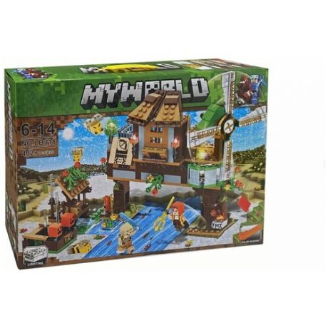 Детский Конструктор My World Minecraft Майнкрафт " Водная ферма" 402 детали