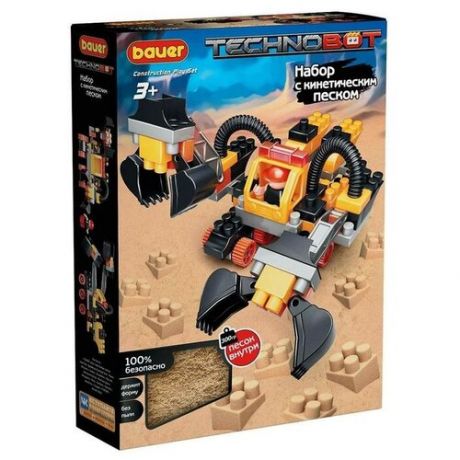 Bauer Конструктор Technobot, цвет: желтый, серый, черный, с кинетическим песком