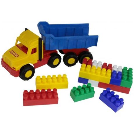 Машинка + конструктор 17 блоков / Детская машинка с конструктором / дополнительная игрушка к конструктору