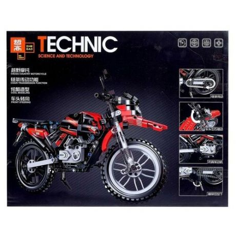 Конструктор Zhe Gao QL0440, 6+, Technic, 481 деталей, Мотоцикл, Красный