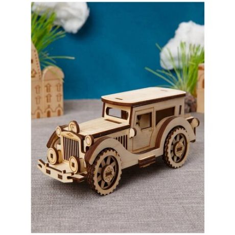 Детский деревянный конструктор из фанеры Ретро автомобиль/сборная модель из дерева авто