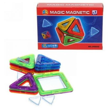 Конструктор «Magic Geometria» магнитный, 15.5*10*4см, 18 деталей