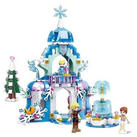 Конструктор для девочек Холодное сердце / Disney Frozen Princess Волшебный ледяной замок Эльзы с подсветкой