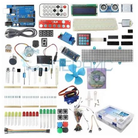 Набор UNO R3 Starter Kit с Bluetooth модулем ZS-040 и контроллером, совместимым со средой Arduino, и 16 уроками в среде Scratch